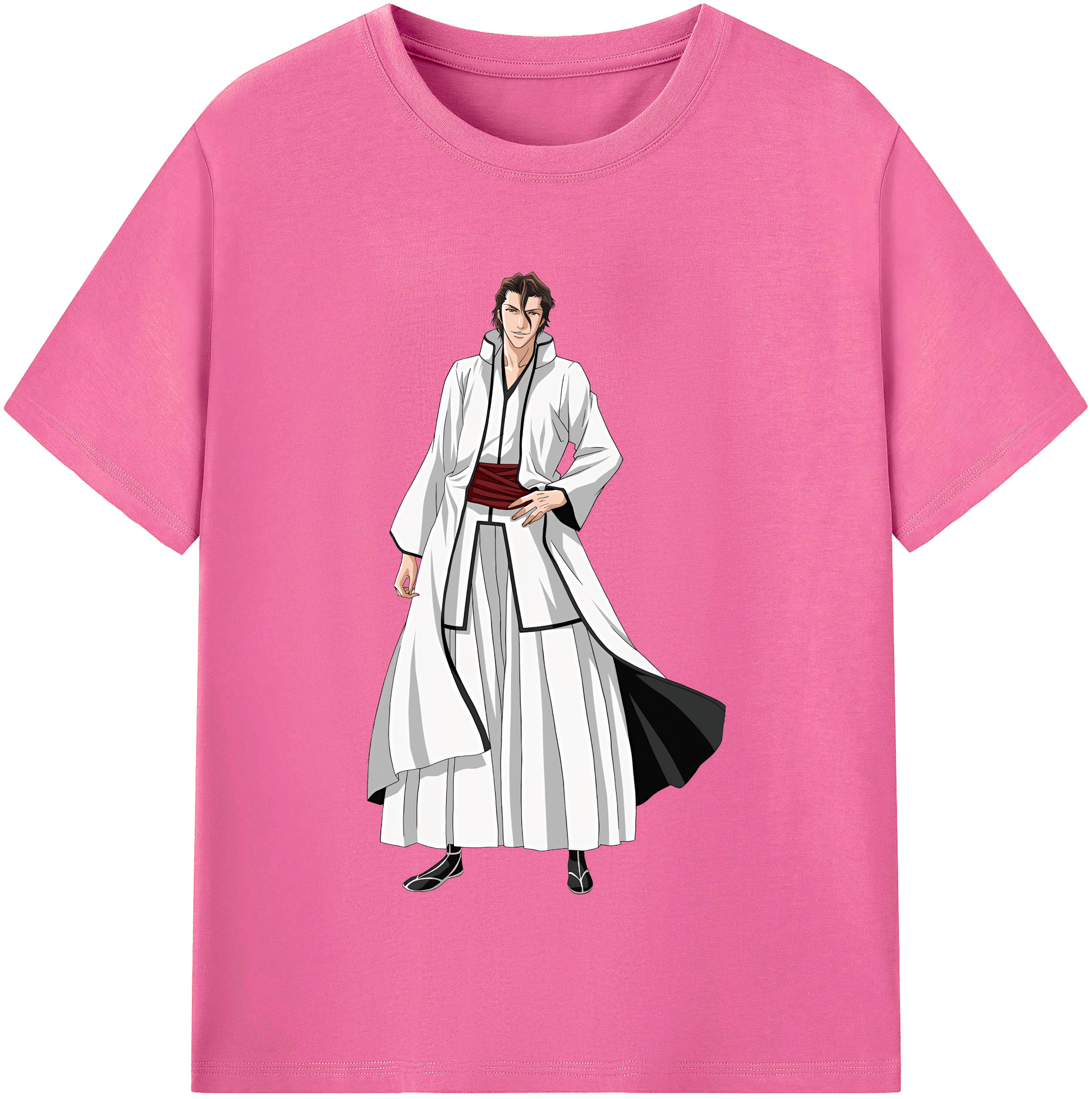 （画像用） ブリーチ 藍染 惣右介（あいぜん そうすけ） BLEACH Aizen Sousuke レディースカジュアルプリントTシャツ（綿100％）